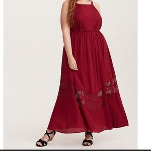 Torrid Gauze and Lace Maxi Dress